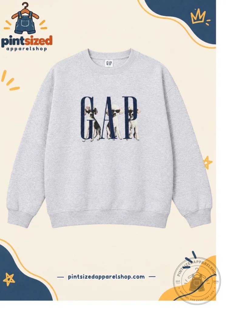 "Stylish GAP Dog & Logo Graphic Fleece Sweater for 2026 Fashion" 19 GAP Exclusive Dog & Logo Graphic Print Fleece Sweater Shirt 2026