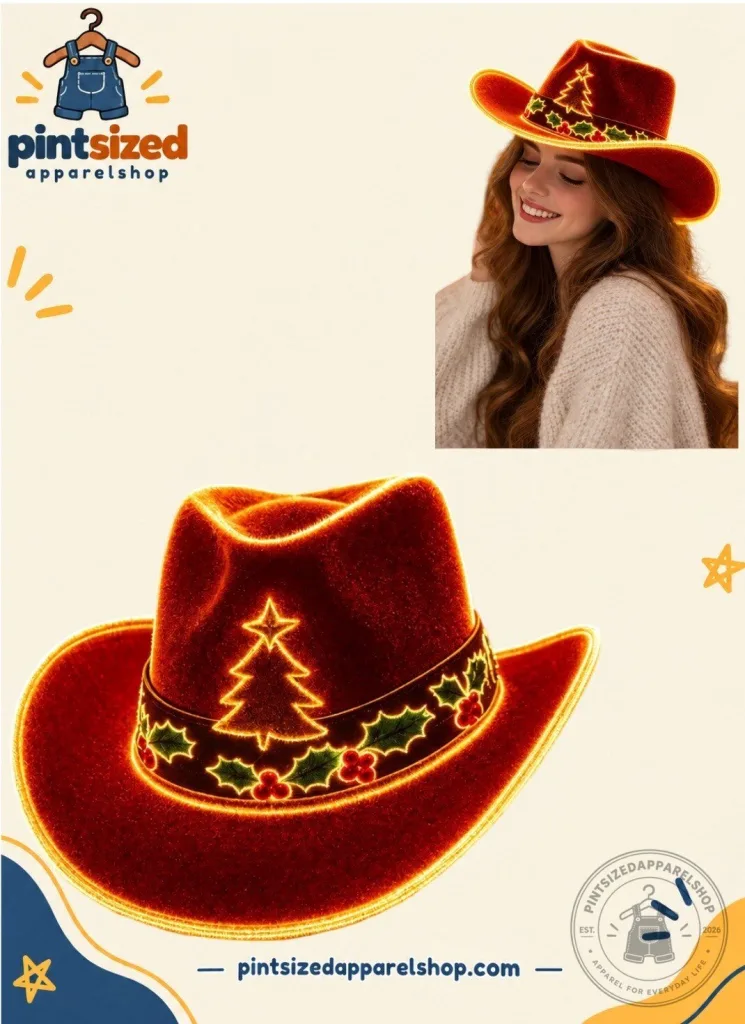 "Illuminate Your Holidays with the 2026 Christmas Mistle Light Up Cowboy Hat" 3 Christmas Mistle Light Up Cowboy Hat 2026
