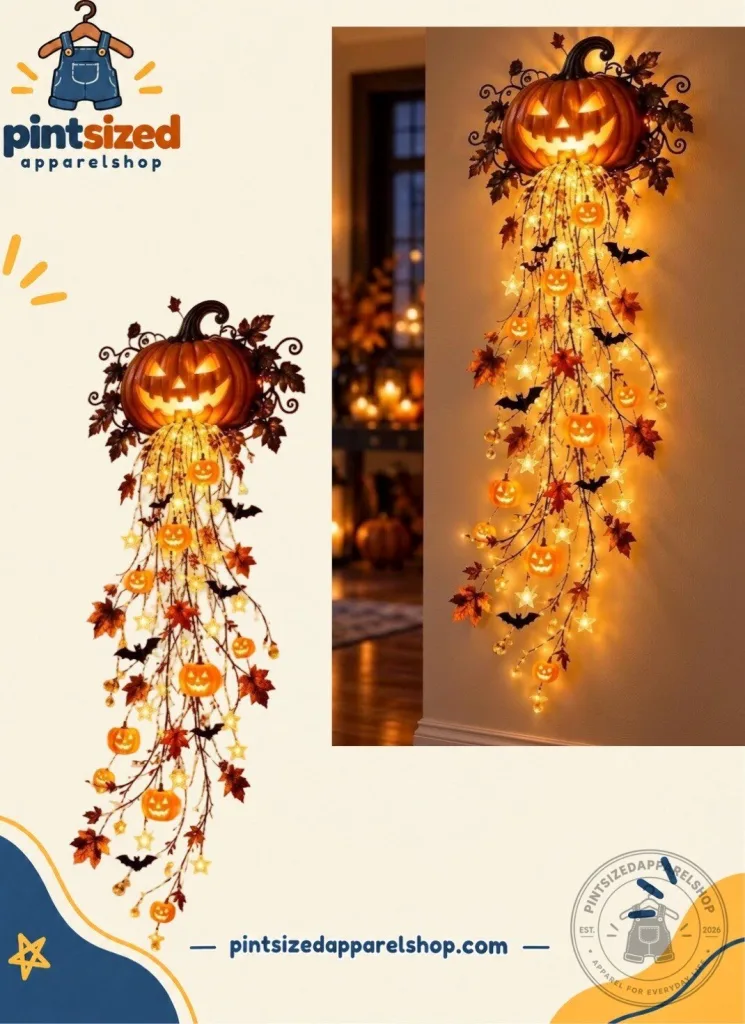 "Illuminate Your Home: Pumpkin Spooky LED Wall Light for Halloween" 1 Pumpkin Spooky Wall Light Led Halloween Decor