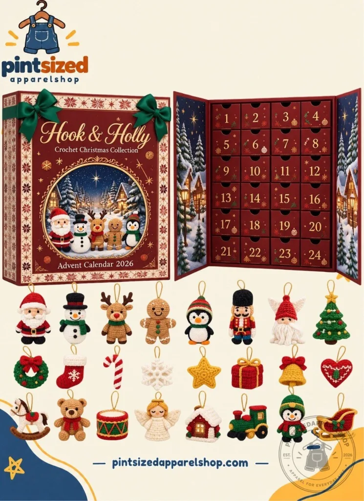 "Unveil Joy: Hook & Holly 2026 Crochet Advent Calendar Collection" 3 Hook & Holly Crochet Christmas Collection Advent Calendar 2026 Limited Edition