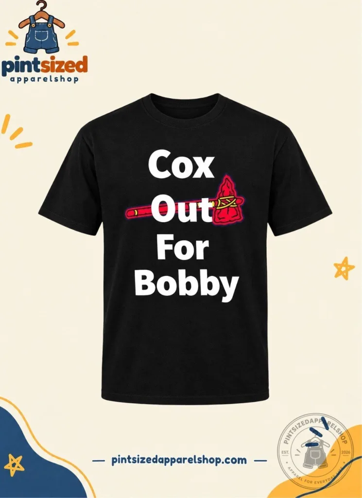 "Buy 2026 Atlanta Braves Cox Out For Bobby Shirt Now!" 19 Atlanta Braves Cox Out For Bobby Shirt 2026 for sale