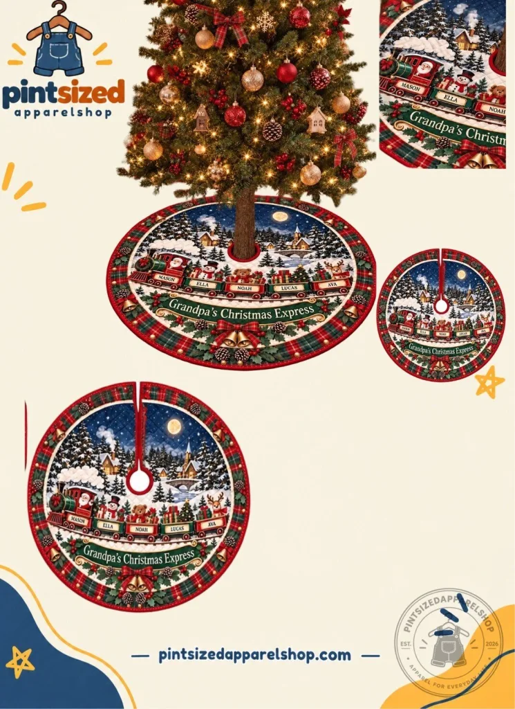 "Limited Edition 2026 Quilted Grandpa's Christmas Train: Festive Decoration" 3 Quilted Grandpa’s Christmas Express Train Under Christmas Tree 2026 Limited Edition - Decoration