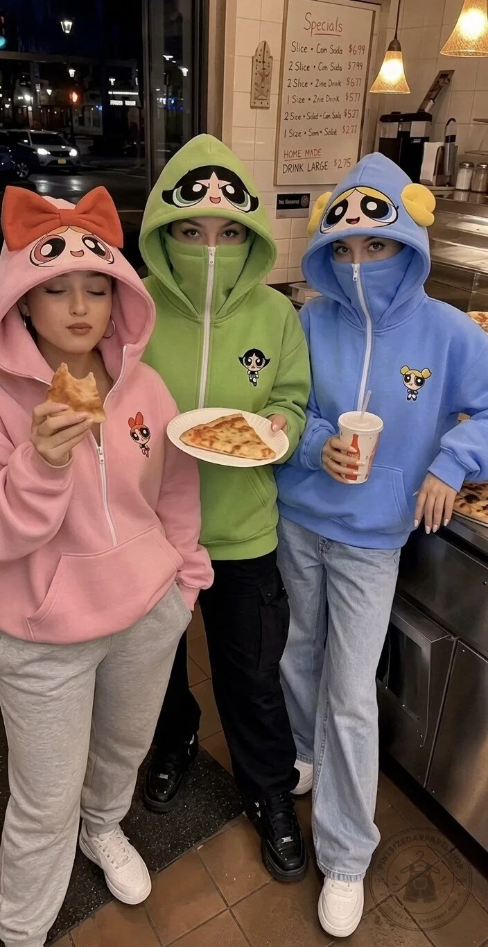 Power Hoodie Powerpuff Girls – Cute Mask Zip-Up Hoodie 16 Power Hoodie Powerpuff Girls – Cute Mask Zip-Up Hoodie