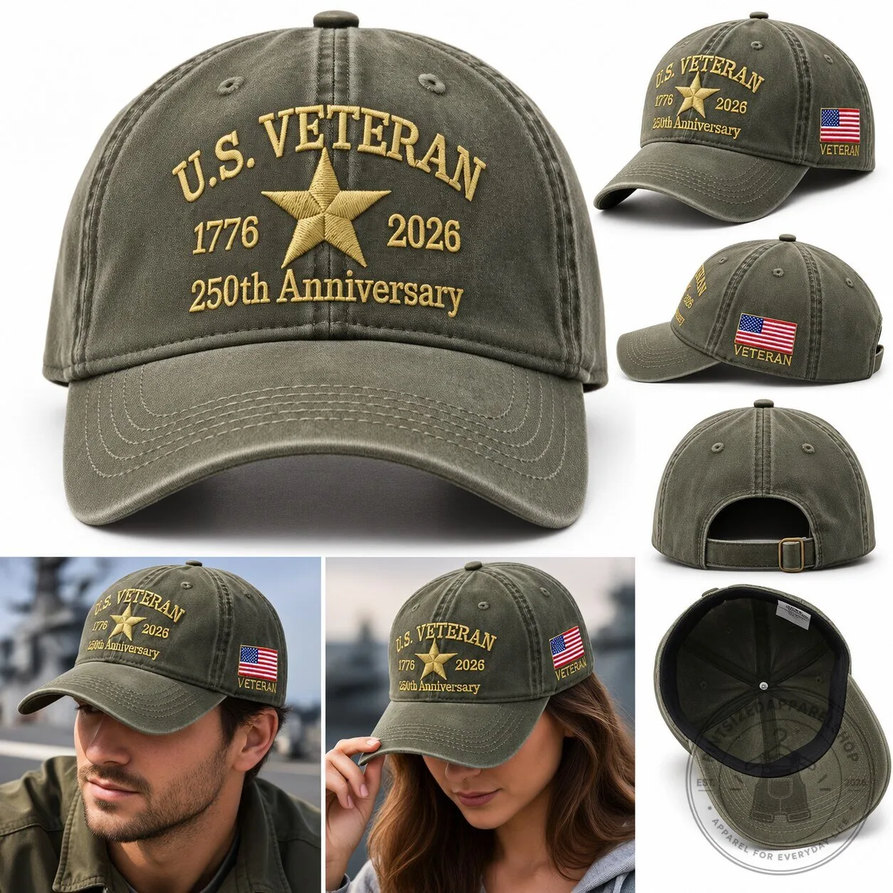 USA Veteran Hat Embroidered - 250th Anniv Military Cap 2026 7 USA Veteran Hat Embroidered - 250th Anniv Military Cap 2026