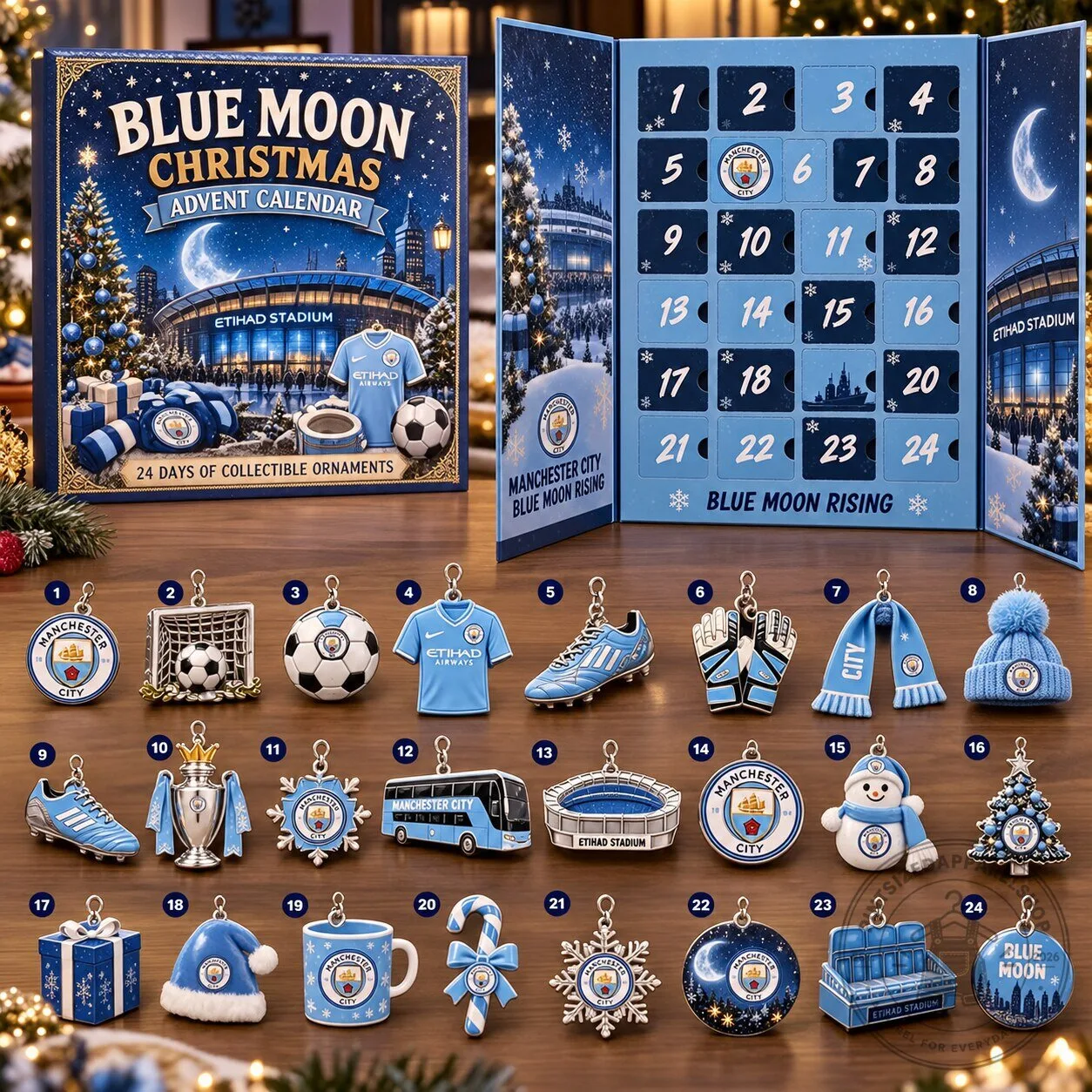 Blue Moon Christmas Advent Calendar - Manchester United 24 Days Collectible Ornaments 8 Blue Moon Christmas Advent Calendar - Manchester United 24 Days Collectible Ornaments