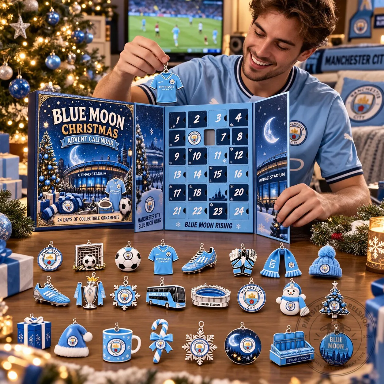 Blue Moon Christmas Advent Calendar - Manchester United 24 Days Collectible Ornaments 9 Blue Moon Christmas Advent Calendar - Manchester United 24 Days Collectible Ornaments