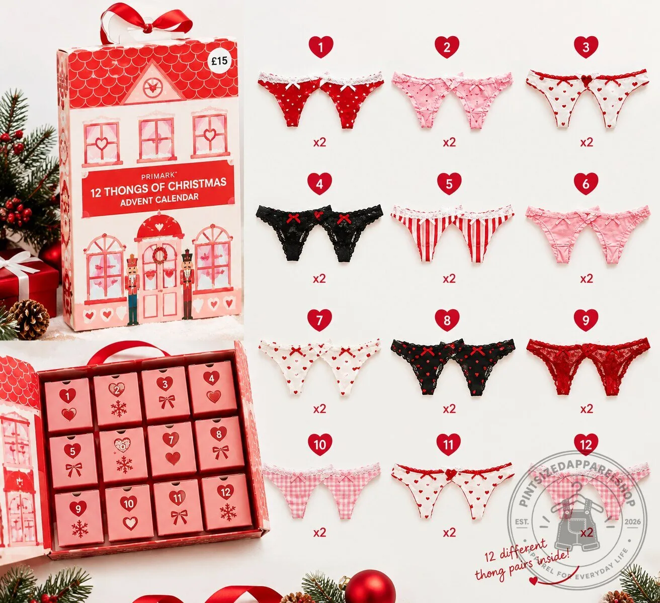 Primark 12 Thongs of Christmas Advent Calendar 2026 Special Edition