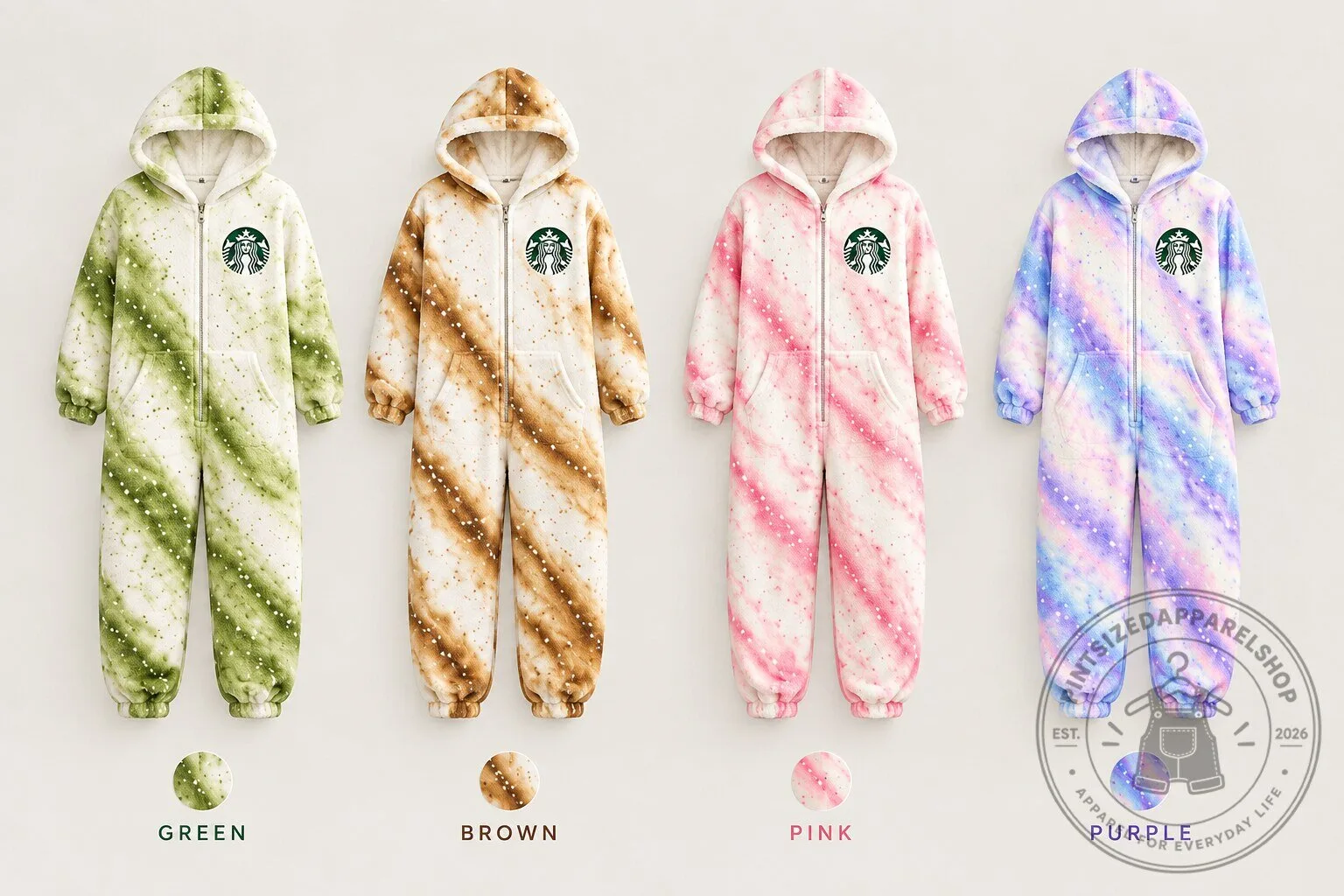 Starbucks Coffee Onesies Ice Caramel Latte - Plush Onesie for Cozy Days