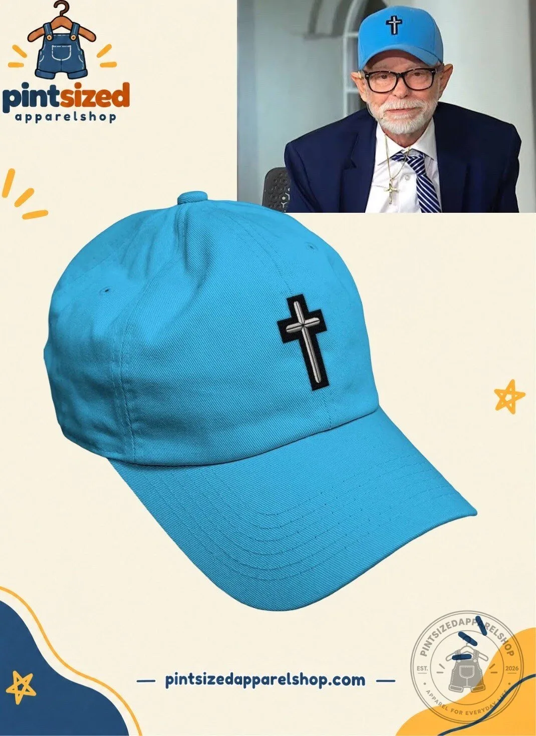 Jim Bakker Televangelist Soft Champlain Cross Embroidery Baseball Cap