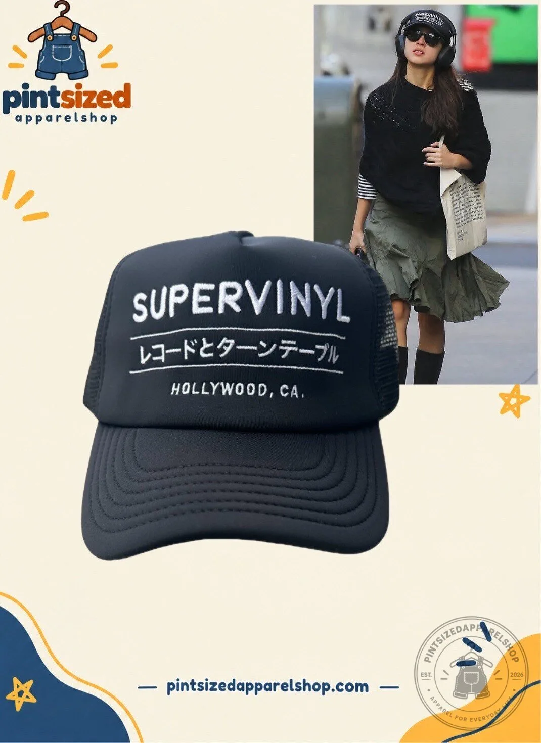 Olivia “Supervinyl” Janpanese Embroidered Trucker Hat 2026 New York City recently