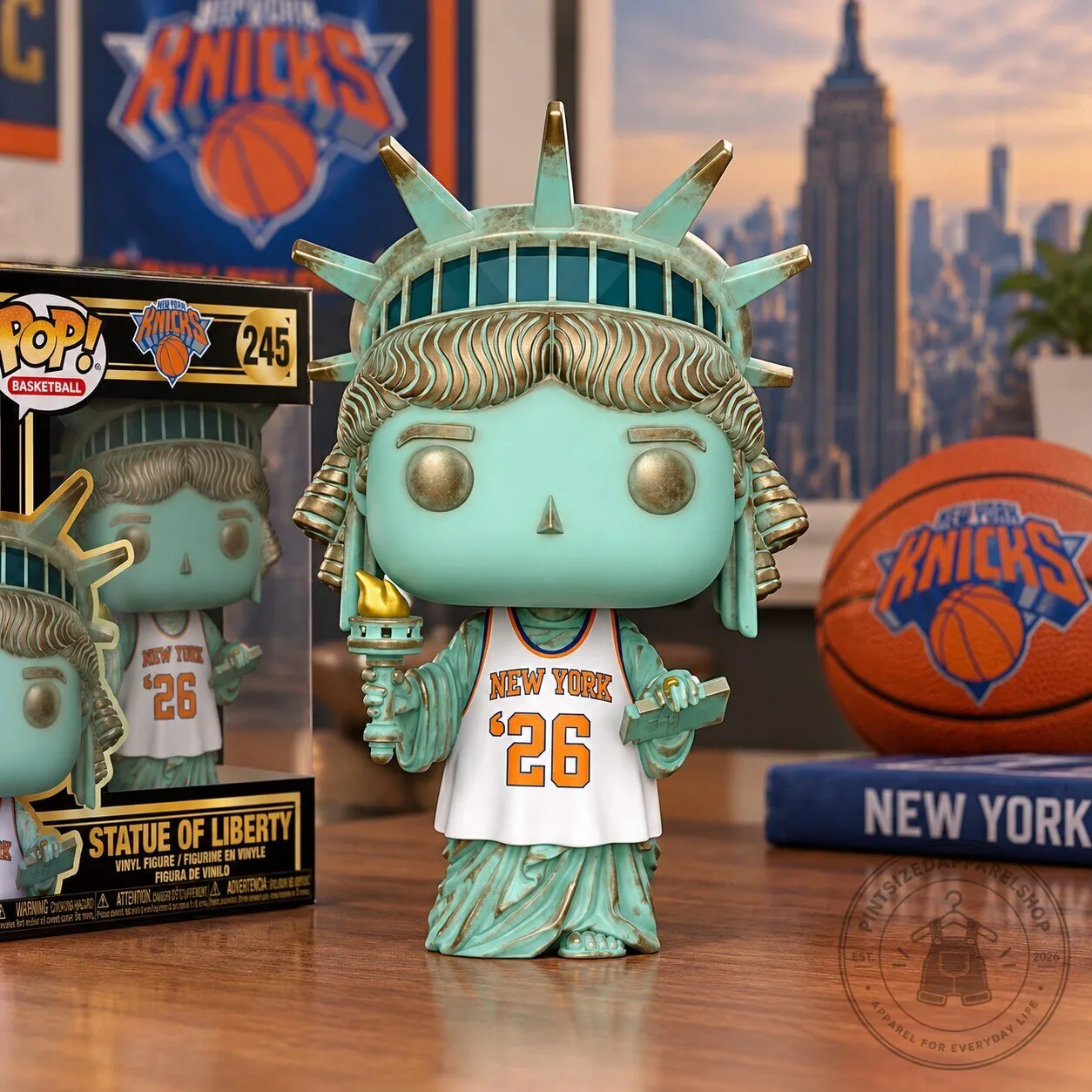 Funko Pop! New York Knicks Ring Night Statue of Liberty #245 Pop Baseketball 8 Funko Pop! New York Knicks Ring Night Statue of Liberty #245 Pop Baseketball