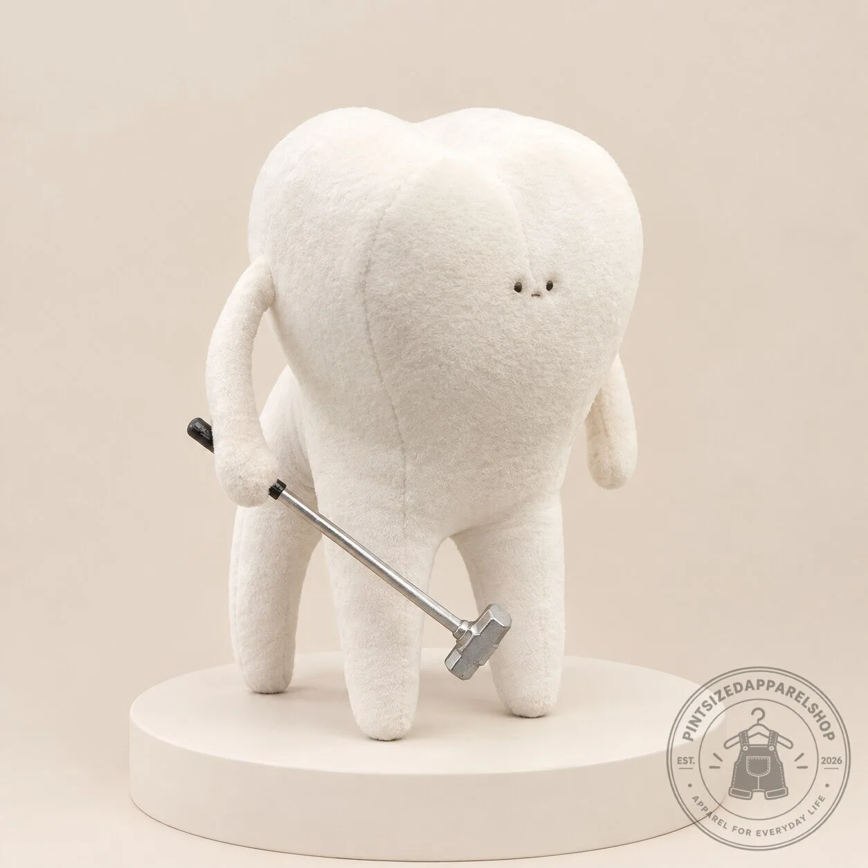 Dentaurus Funny Tooth Plush Toy with Hammer