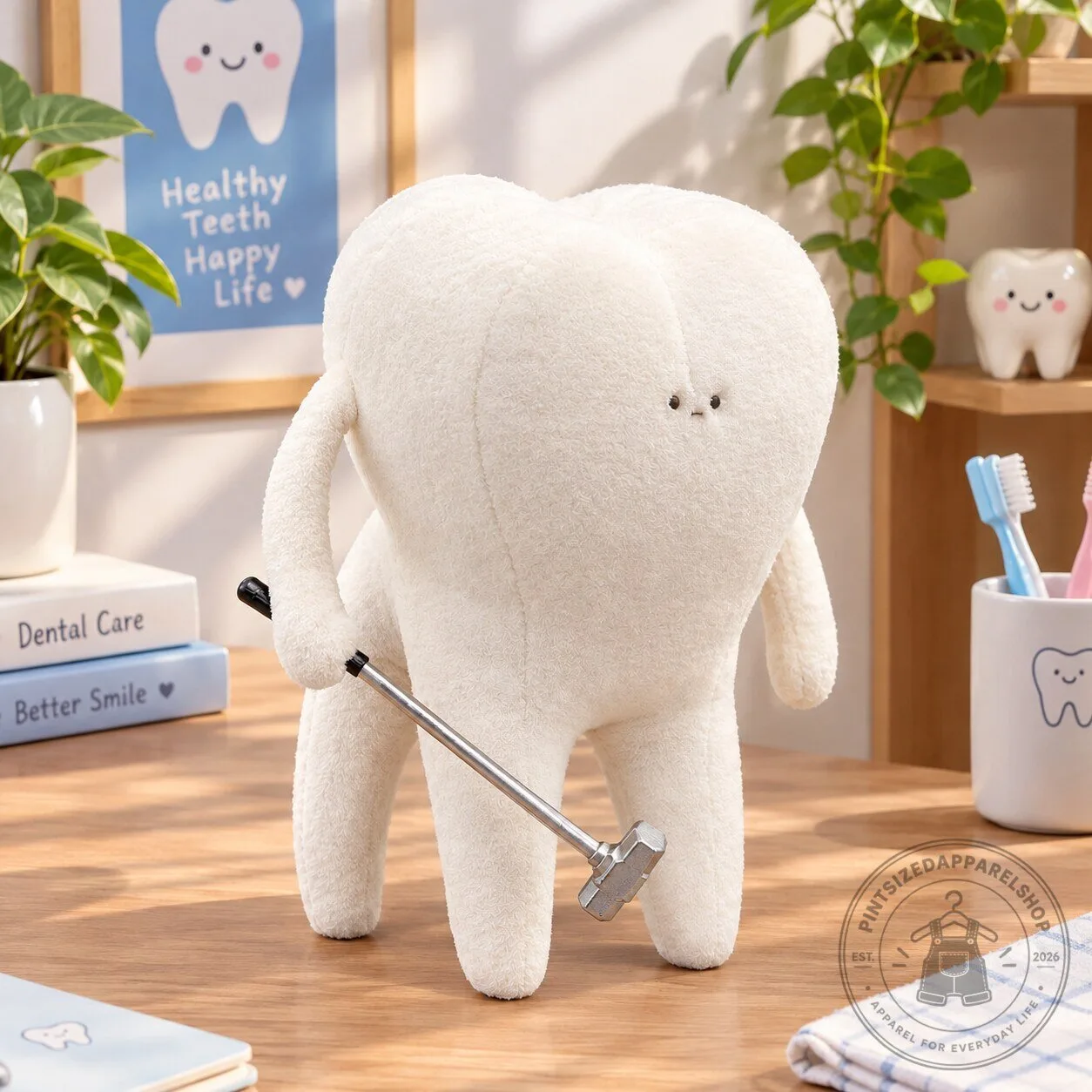 Dentaurus Funny Tooth Plush Toy with Hammer 7 Dentaurus Funny Tooth Plush Toy with Hammer