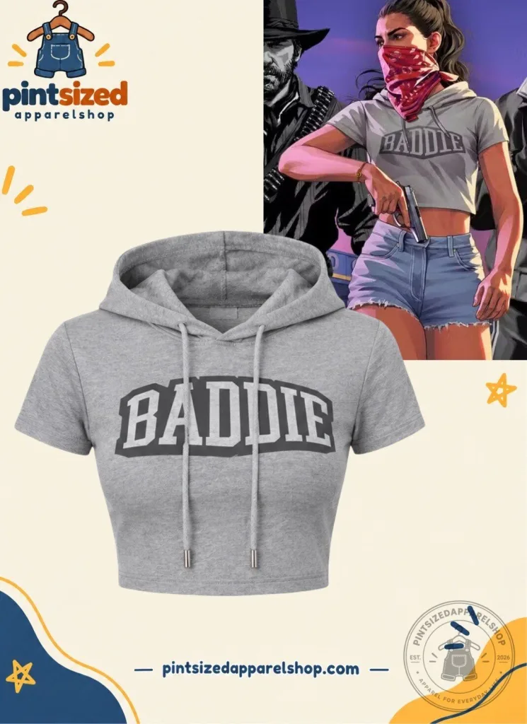 GTA 6 Lucia BADDIE Cropped Short Sleeve Hoodie