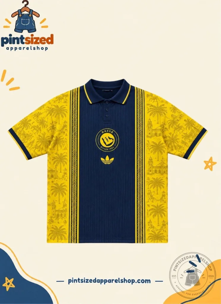 Adidas Al Nassr FC Nasrani x Nasrawi Yellow Navy Polo Jersey Limited Edition 2026