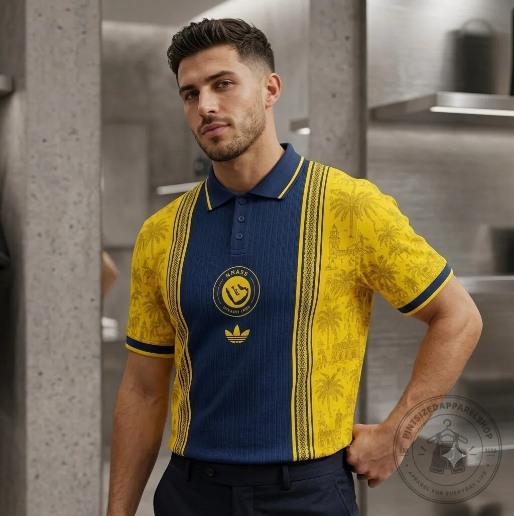 Adidas Al Nassr FC Nasrani x Nasrawi Yellow Navy Polo Jersey Limited Edition 2026 9 Adidas Al Nassr FC Nasrani x Nasrawi Yellow Navy Polo Jersey Limited Edition 2026