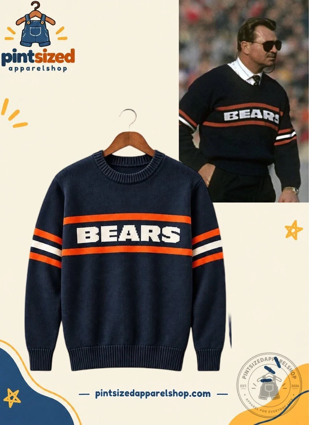Da. Coach The Mike Ditka Bears Ugly Sweater 1985 Limited Edition 2026