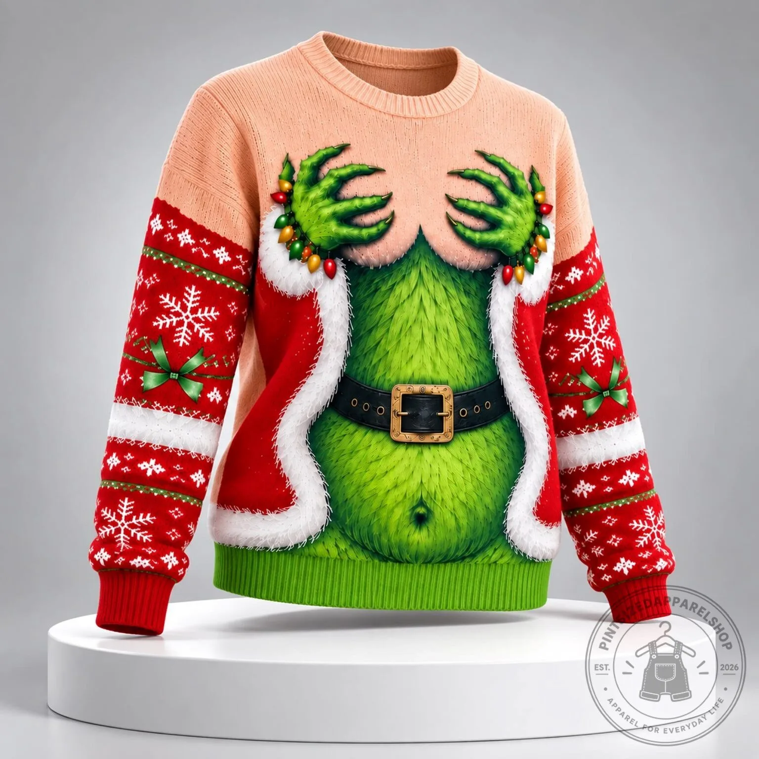 Funny Boobs Naughty Grinch Santa Claus Christmas Ugly Sweater 8 Funny Boobs Naughty Grinch Santa Claus Christmas Ugly Sweater