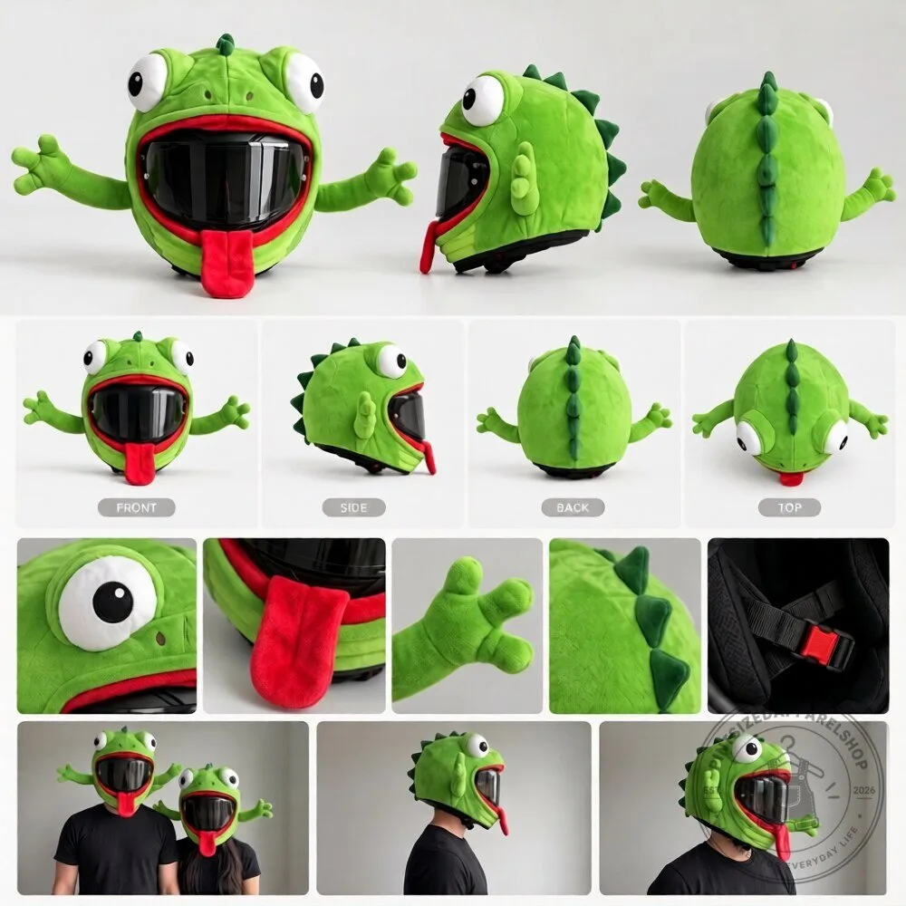 Lizhead Lizard Helmet Cover With Tongue 6 Lizhead Lizard Helmet Cover With Tongue