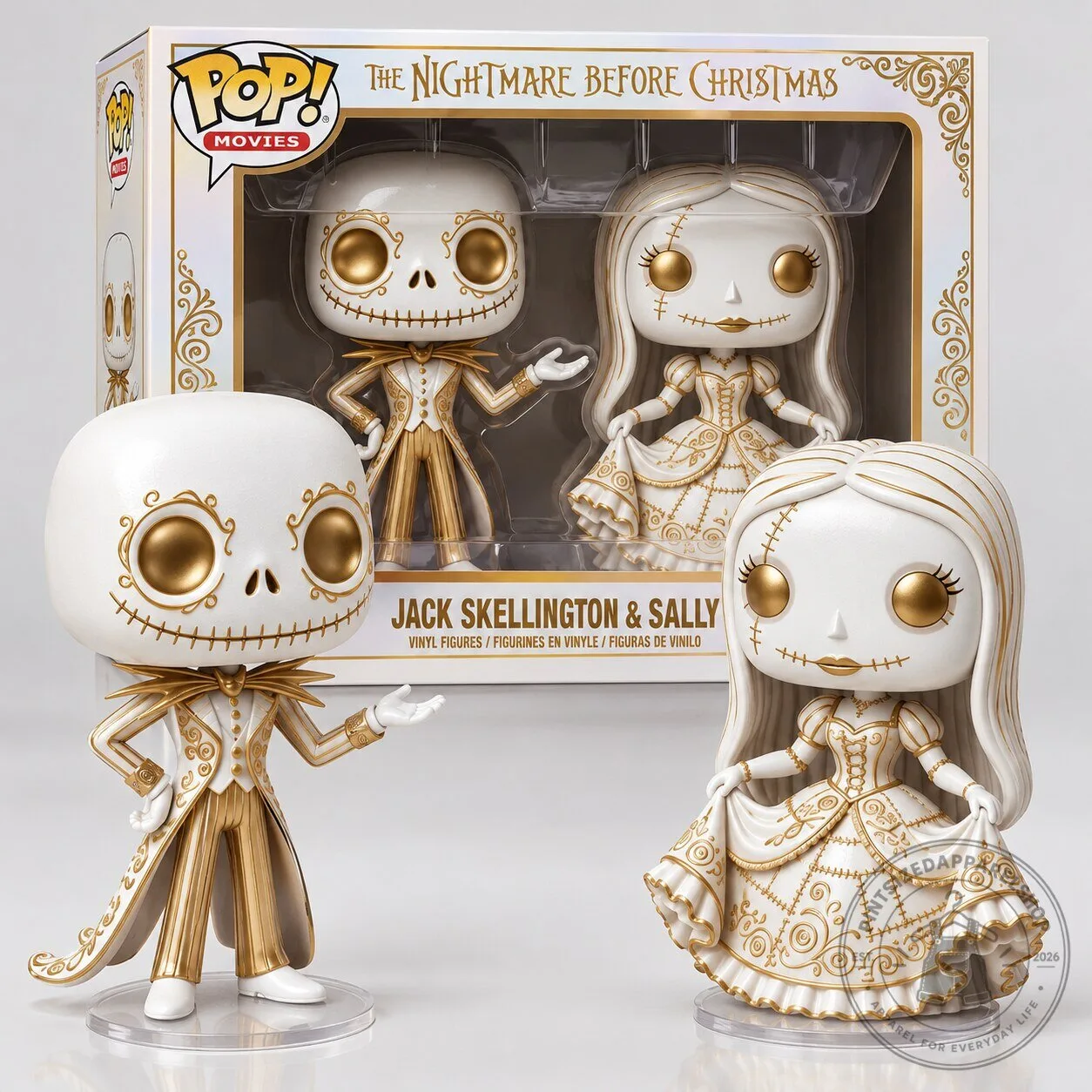 Funko Pop! The Nightmare Before Christmas Jack Skellington & Sally (White Porcelain & Gold Edition) Limited Edition 2026 8 Funko Pop! The Nightmare Before Christmas Jack Skellington & Sally (White Porcelain & Gold Edition) Limited Edition 2026