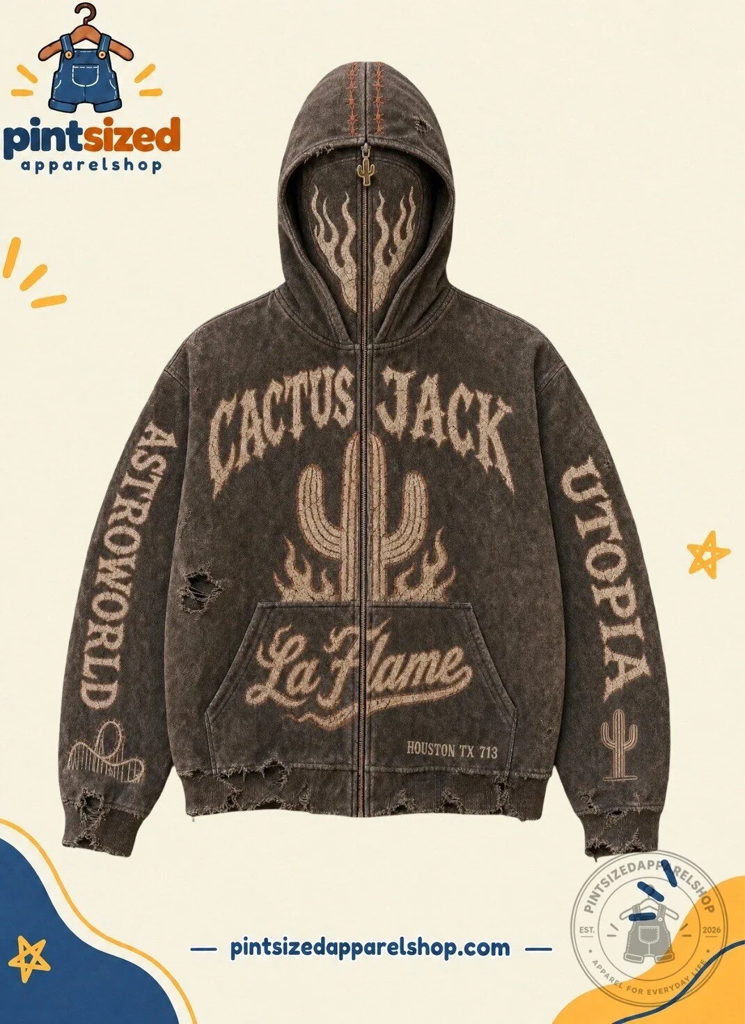 Cactus Jack Balaclava Full-Zip Hoodies Limited Edition 2026 for Travis Scott Fans