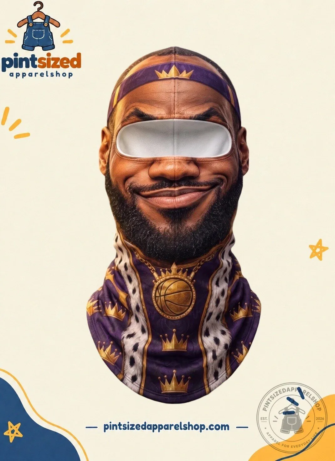 Funny NBA LeBron James King Basketball Balaclava Ski Mask