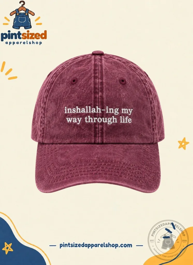 "Embroidered Cap: Comically Navigate Life with 'Funny Inshallah' Style" 1 Funny Inshallah-ing My Way Through Life Embroidered Cap