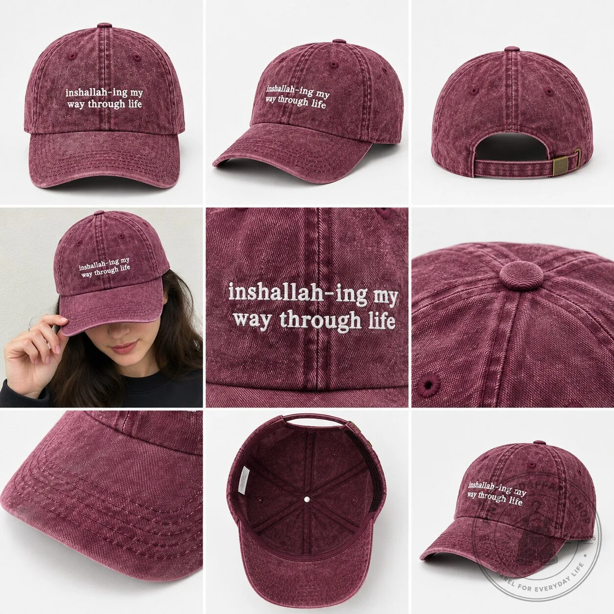 Funny Inshallah-ing My Way Through Life Embroidered Cap 10 Funny Inshallah-ing My Way Through Life Embroidered Cap