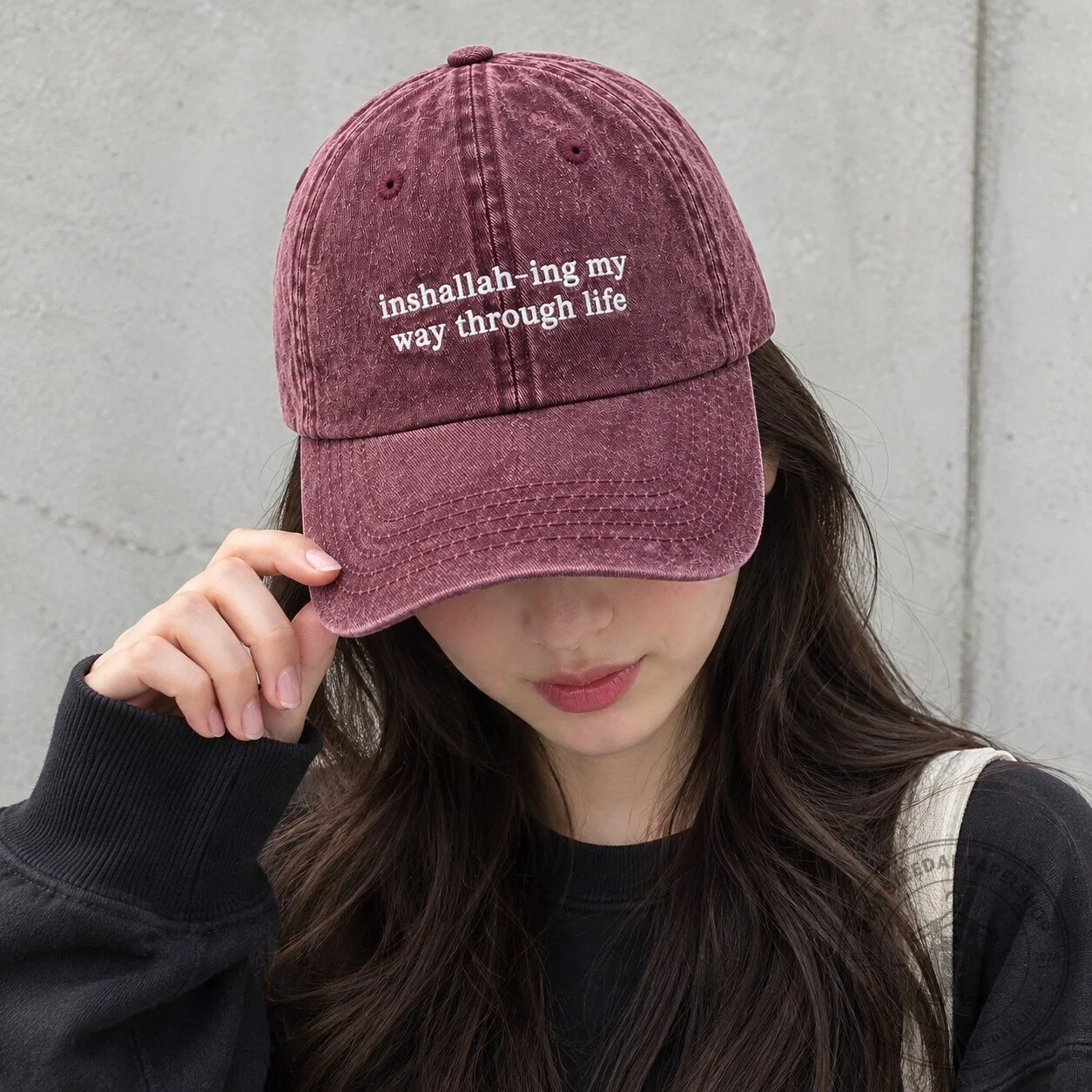 Funny Inshallah-ing My Way Through Life Embroidered Cap 11 Funny Inshallah-ing My Way Through Life Embroidered Cap
