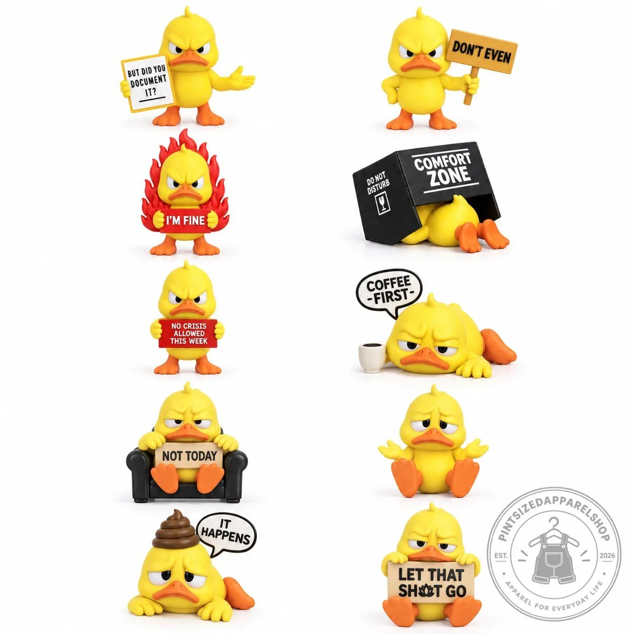 Funny Work Ducks Attitude Figure