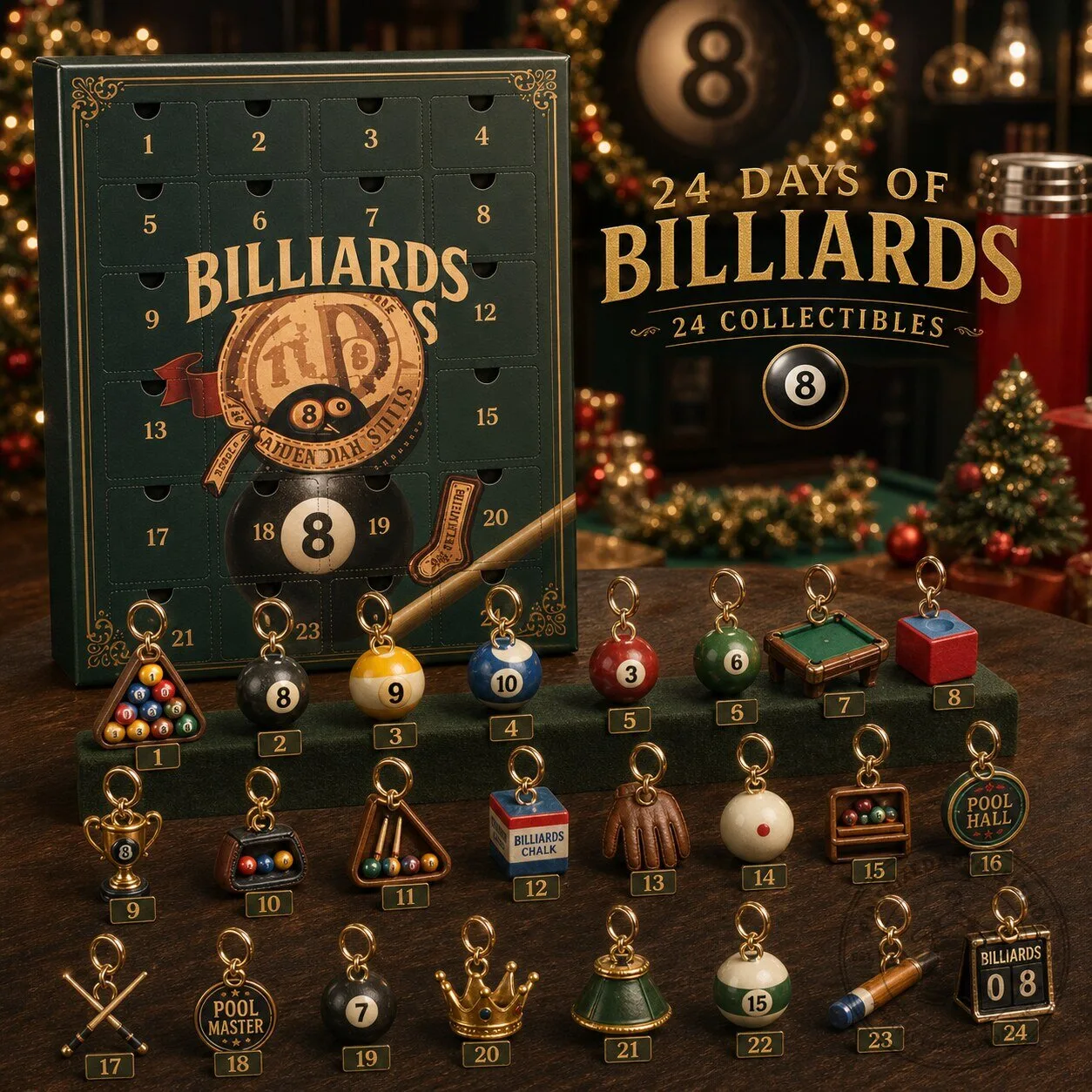 Billiards Advent Calendar 2026 - 24 Festival Surprises for Pool Lovers