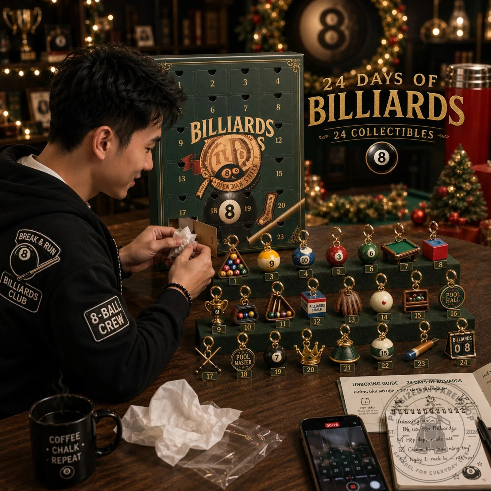 Billiards Advent Calendar 2026 - 24 Festival Surprises for Pool Lovers 12 Billiards Advent Calendar 2026 - 24 Festival Surprises for Pool Lovers