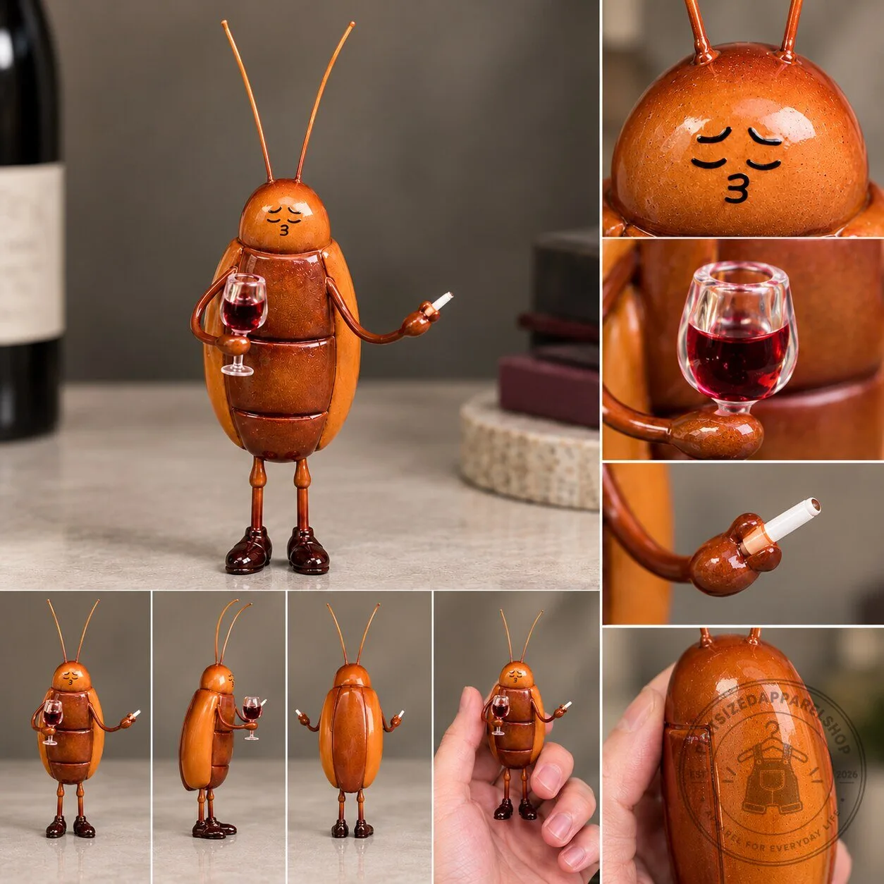 Fancy Rich Cockroach Sculpture – Cute Sophisticated Epoxy Clay Figurine Limited Edition 9 Fancy Rich Cockroach Sculpture – Cute Sophisticated Epoxy Clay Figurine