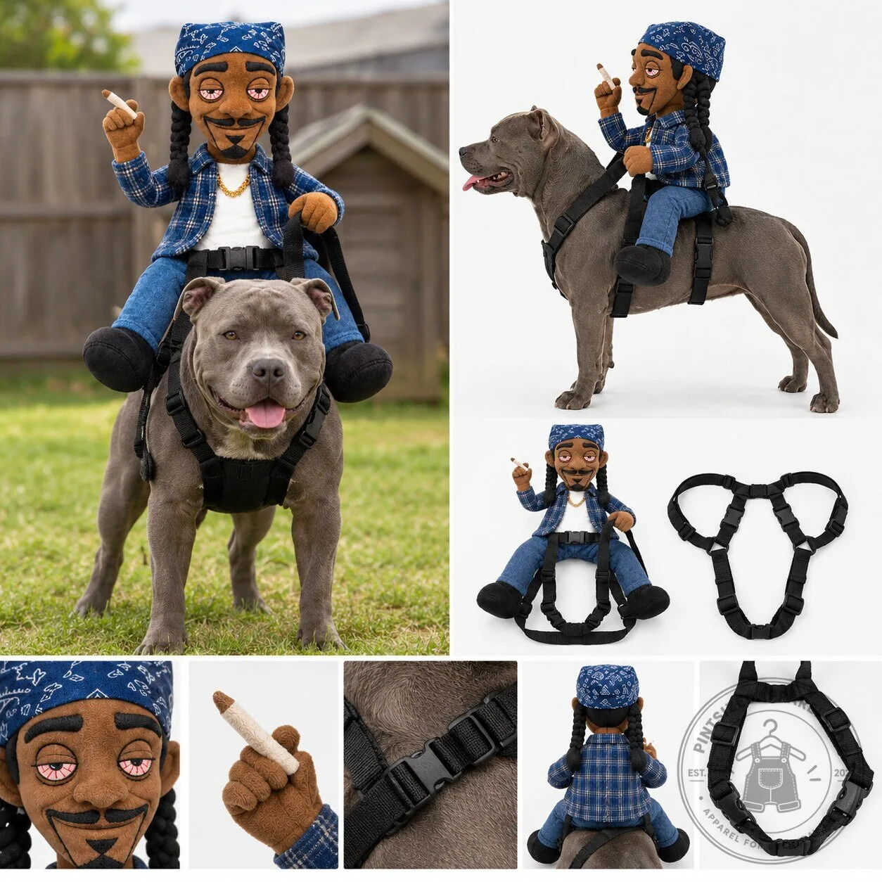 Blazed Ride Snoopy Dog Riding Harness – Funny Pet Costume