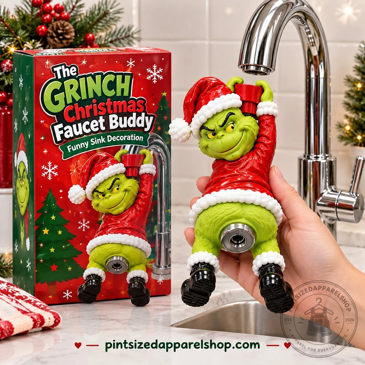 The Grinch Grump Butt Christmas Faucet Buddy – Funny Sink Decoration 9 The Grinch Grump Butt Christmas Faucet Buddy – Funny Sink Decoration